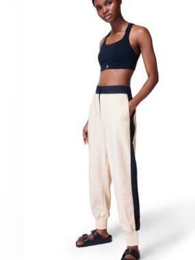 Sweaty Betty Riley Cuffed Pant Alabaster White/Black Size XL NWT